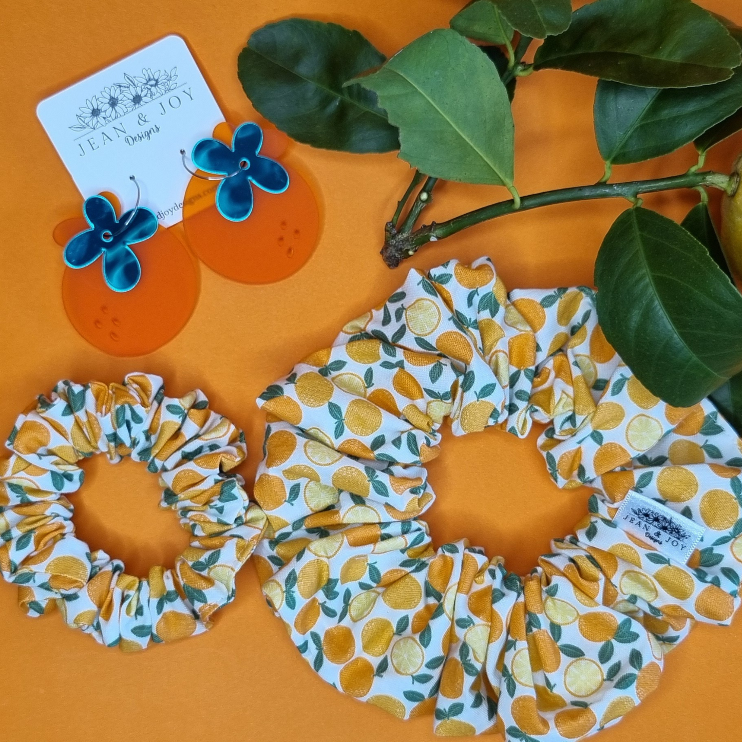 π Orange Burst Stacker Style Dangle Earrings
