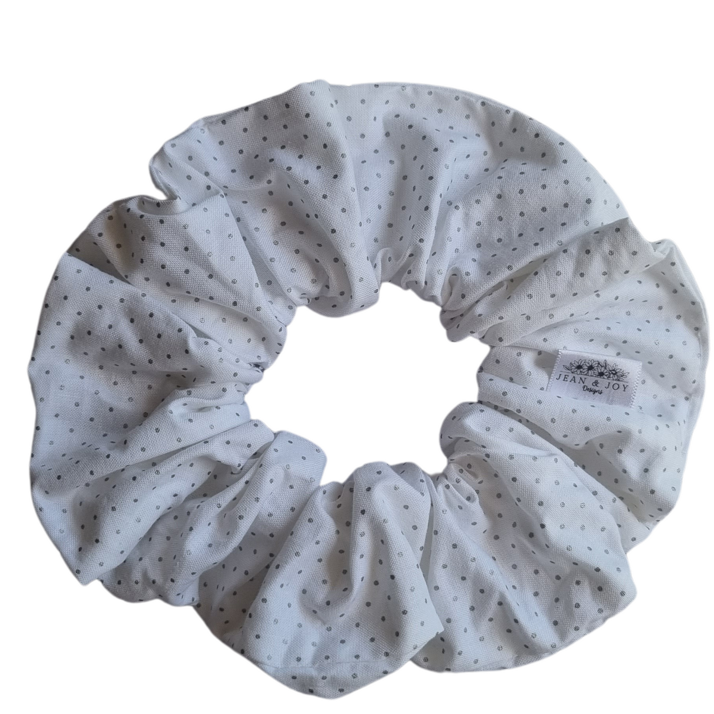 Frosty Dots Silver Christmas Scrunchie βοΈβ¨
