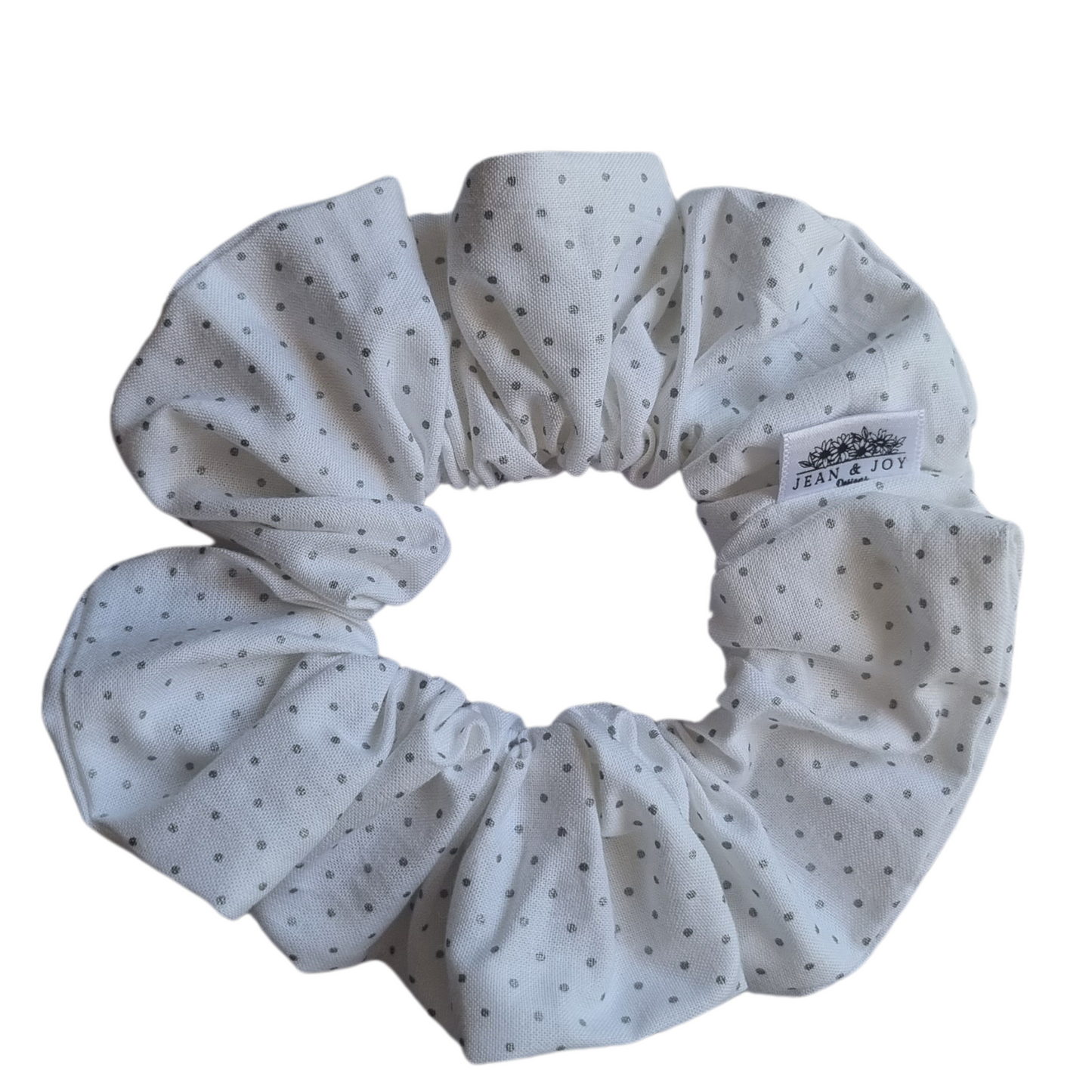 Frosty Dots Silver Christmas Scrunchie βοΈβ¨
