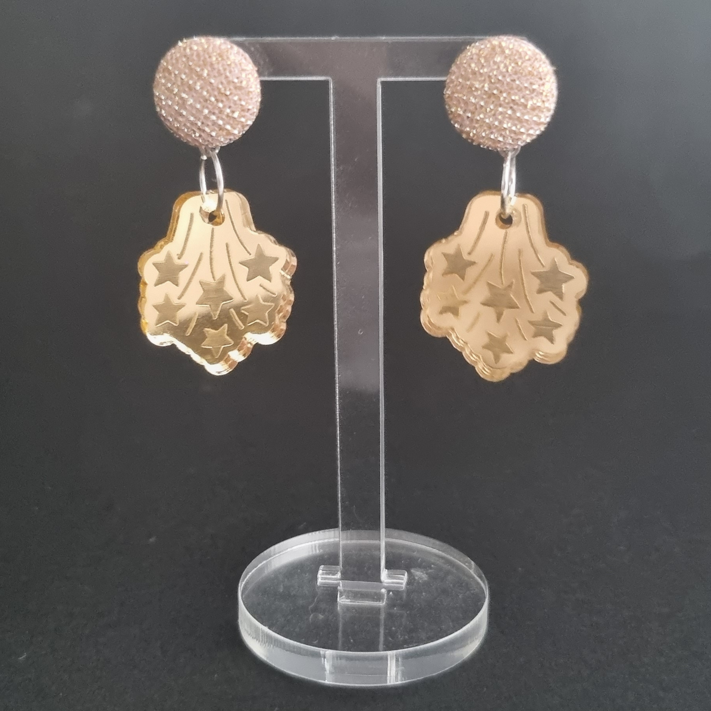 Starry Night Fabric Button Studs - Light Pink Elegance β¨π
