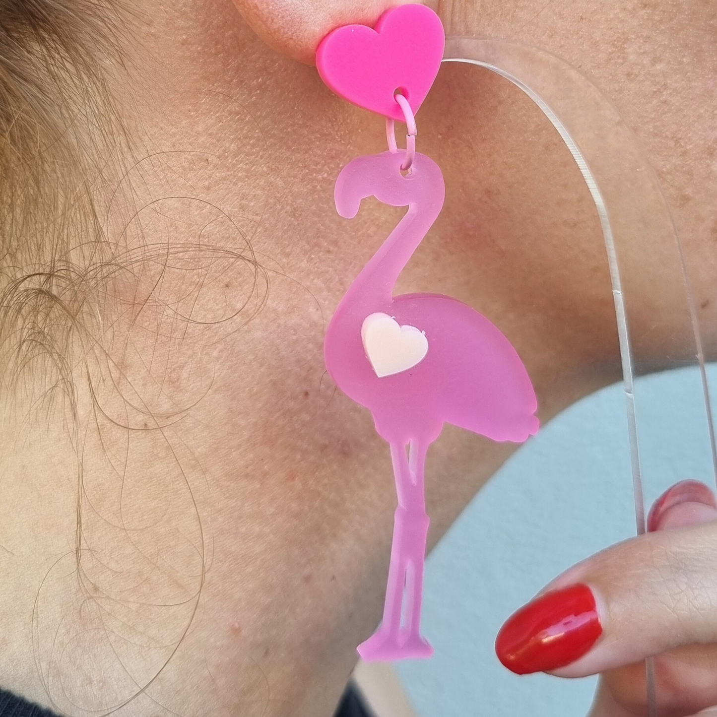 Flamingo Charm Dangle Earrings