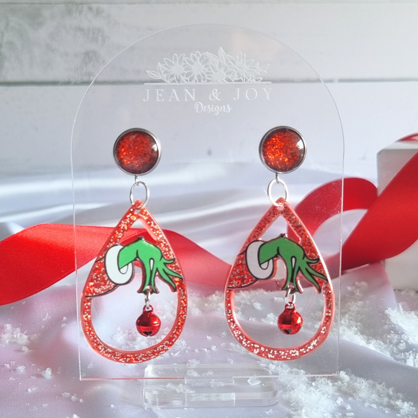 Grinchy Jingle Bell Dangle Earrings ππ