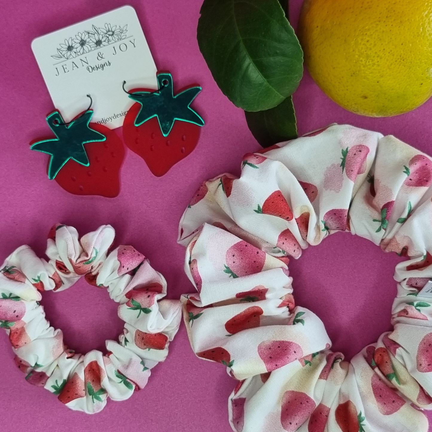 π Strawberry Stacker Style Dangle Earrings
