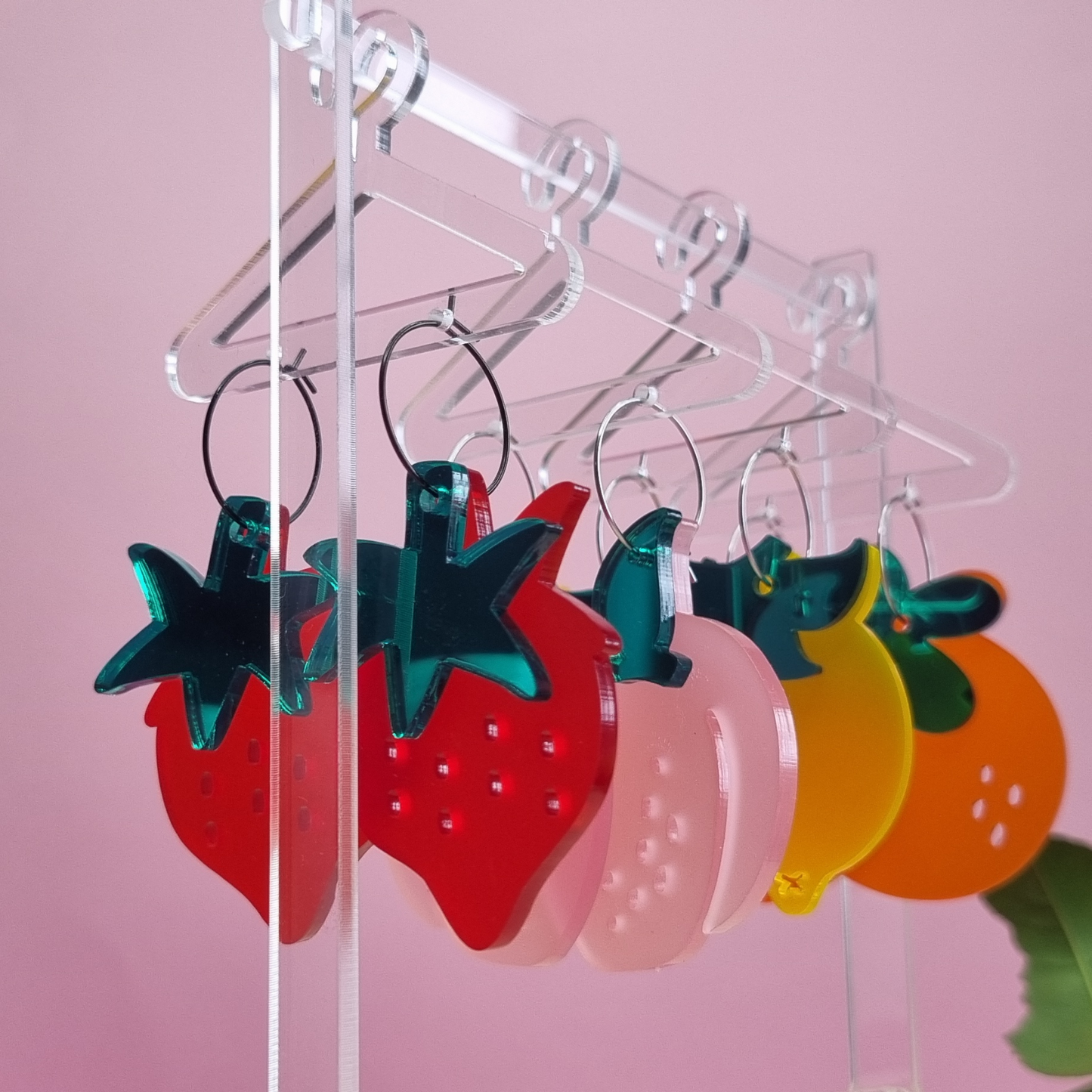 π Strawberry Stacker Style Dangle Earrings