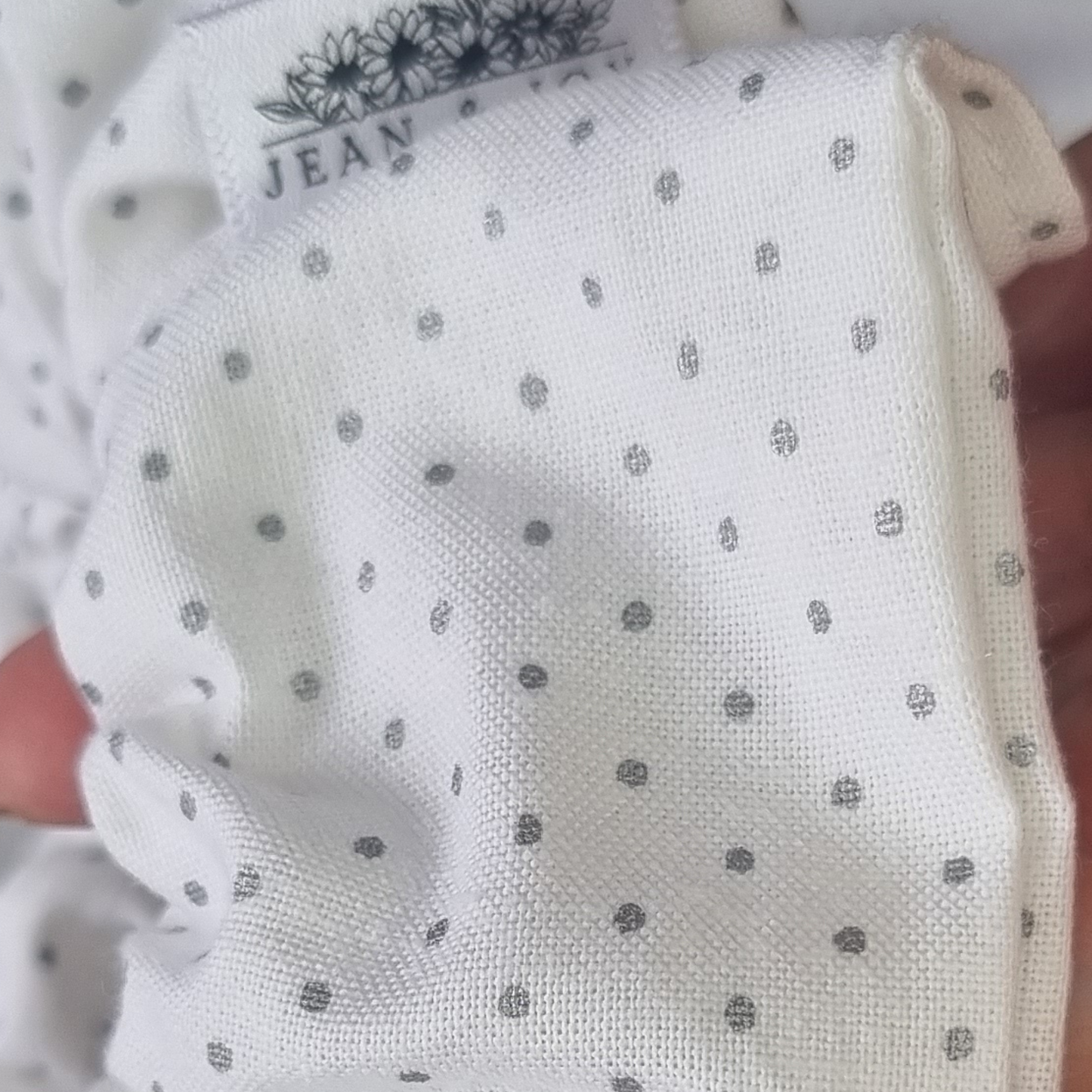 Frosty Dots Silver Christmas Scrunchie βοΈβ¨