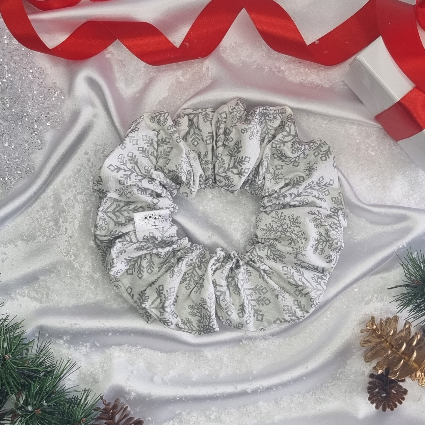 Winter Wonderland Christmas Snowflake Scrunchie βοΈβ¨