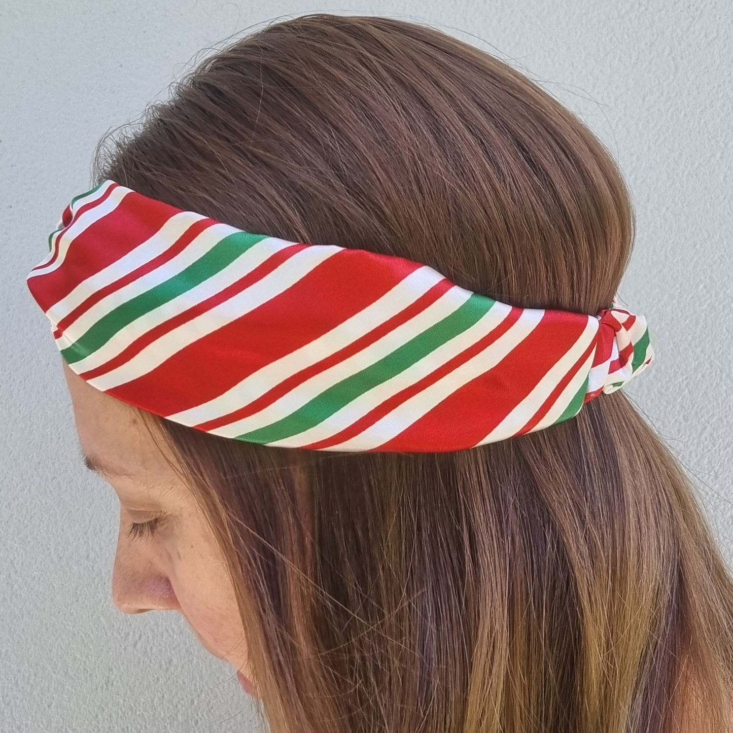 Peppermint Candy Cane Satin Headband