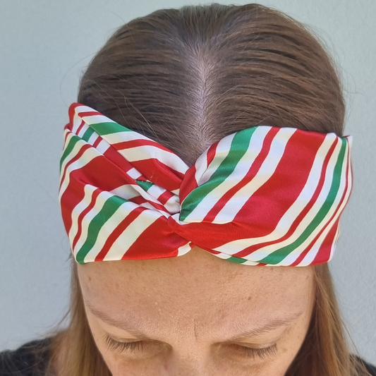 Peppermint Candy Cane Satin Headband