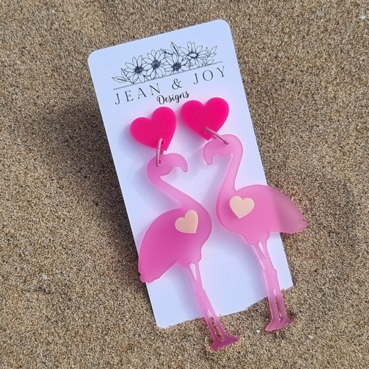 Flamingo Charm Dangle Earrings
