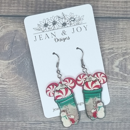 Snowman Peppermint Frappe Earrings