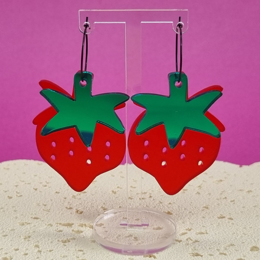 🍓 Strawberry Stacker Style Dangle Earrings