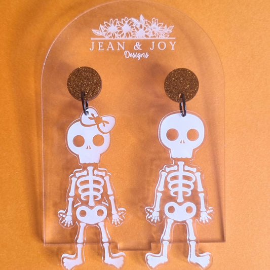 💀 Skeletal Sweethearts Halloween Earrings 🎀