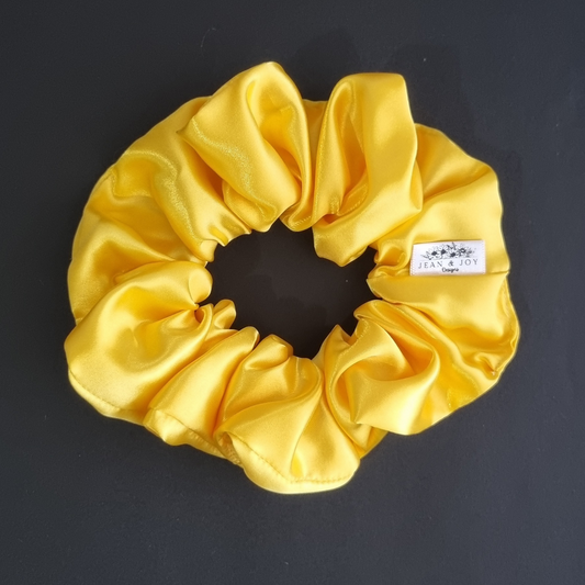Yellow Sunshine Satin Scrunchy for R U Ok Day - Mental Health Awareness Accessories