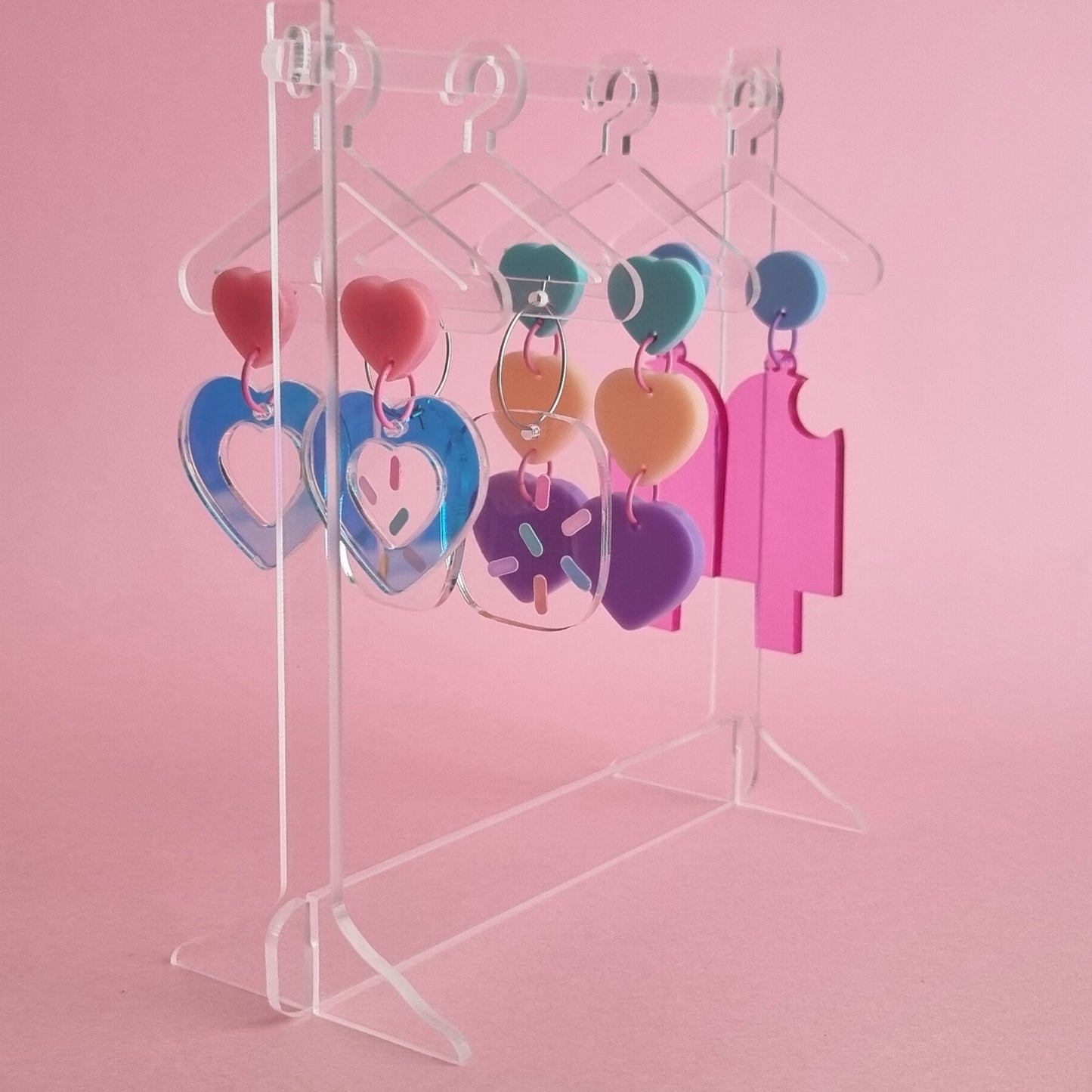 Summertime Sprinkles- clear acrylic hoop earrings