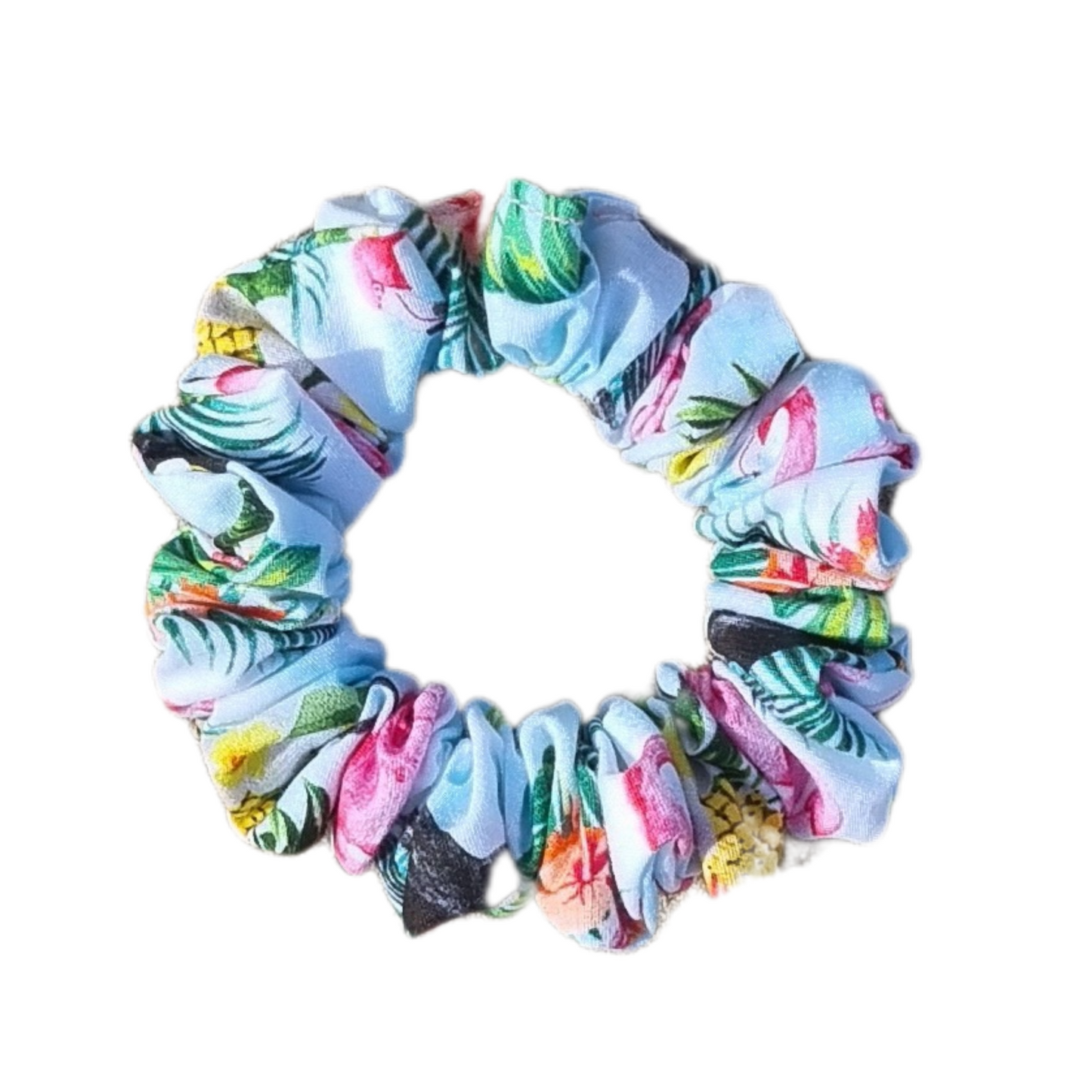 Frangipani Flamingo Scrunchie